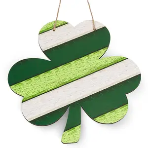 St. Patrick'S Day Door Decoration Shamrock Wooden Sign Door Signs For Irish Party Saint Patrick Day Home Decor