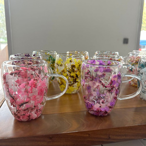 Mug en verre à double paroi avec poignée, tasse à café résistante à la chaleur, tasse à eau en borosilicate, tasse à jus isolée - Product Image 1