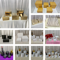 JINDA Présentoir Carré Moderne en Métal pour Buffet de Mariage, Socle à Gâteau, Support de Présentation pour Aliments et Desserts pour Événements et Fêtes