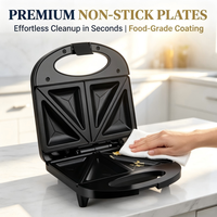Machine à sandwichs 3-en-1 avec plateau de cuisson détachable, machine à sandwichs 4-en-1, moule à gâteau, appareil de cuisson électrique pour le petit-déjeuner – Offre Spéciale