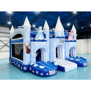Castillo Inflable de Princesa <span class=keywords><strong>Frozen</strong></span> con Tobogán, de Grado Comercial, en PVC, para Niños, Alquiler para Fiestas, con Soplador - Product Image 1