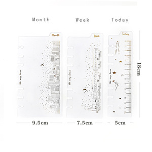 A6 Binder Divider Set 6 vòng chỉ số thư mục ngăn 2pcs rõ ràng PVC Trang Ngăn 1PC Refillable Cai Trị tất cả làm bằng nhựa bền - Product Image 2