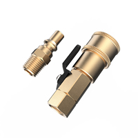 Adaptateur de raccord rapide pour propane RV 1/4 pouce pour tuyau de propane, gaz propane ou gaz naturel, raccord rapide 1/4 pouce, robinet d'arrêt et bouchon à débit total
