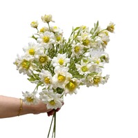 Fleurs artificielles de style rustique naturel, chrysanthèmes à longues tiges, petits chrysanthèmes sauvages, décoration de la maison, arrangement floral