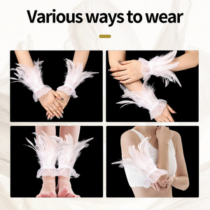 Within Three Days, Fashionable Lace Gloves with <strong>Feather</strong> and sharp Dance Accessories, <strong>Cuffs</strong> and <strong>Feather</strong> Gloves Will Arrive - Product Image 4