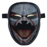 Prix d'usine haute luminosité led masque brillant contrôlé par l'application led masque drôle de fête fou