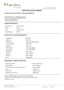 ISO HALAL Fabricante 100% Natural Chá Verde Extrato 98% L-Theanine Camellia Sinensis L. - Product Image 2