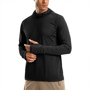 Camisa de Pesca con Capucha para Hombre, Manga Larga, Protección Solar UPF 50, Secado Rápido, Color Sólido, Estilo Pullover - Product Image 1