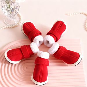 Encantadora nieve de invierno protección contra el frío accesorios cálidos para mascotas zapatos rojos de Navidad para perros botas de animales pequeños para Navidad - Product Image 2