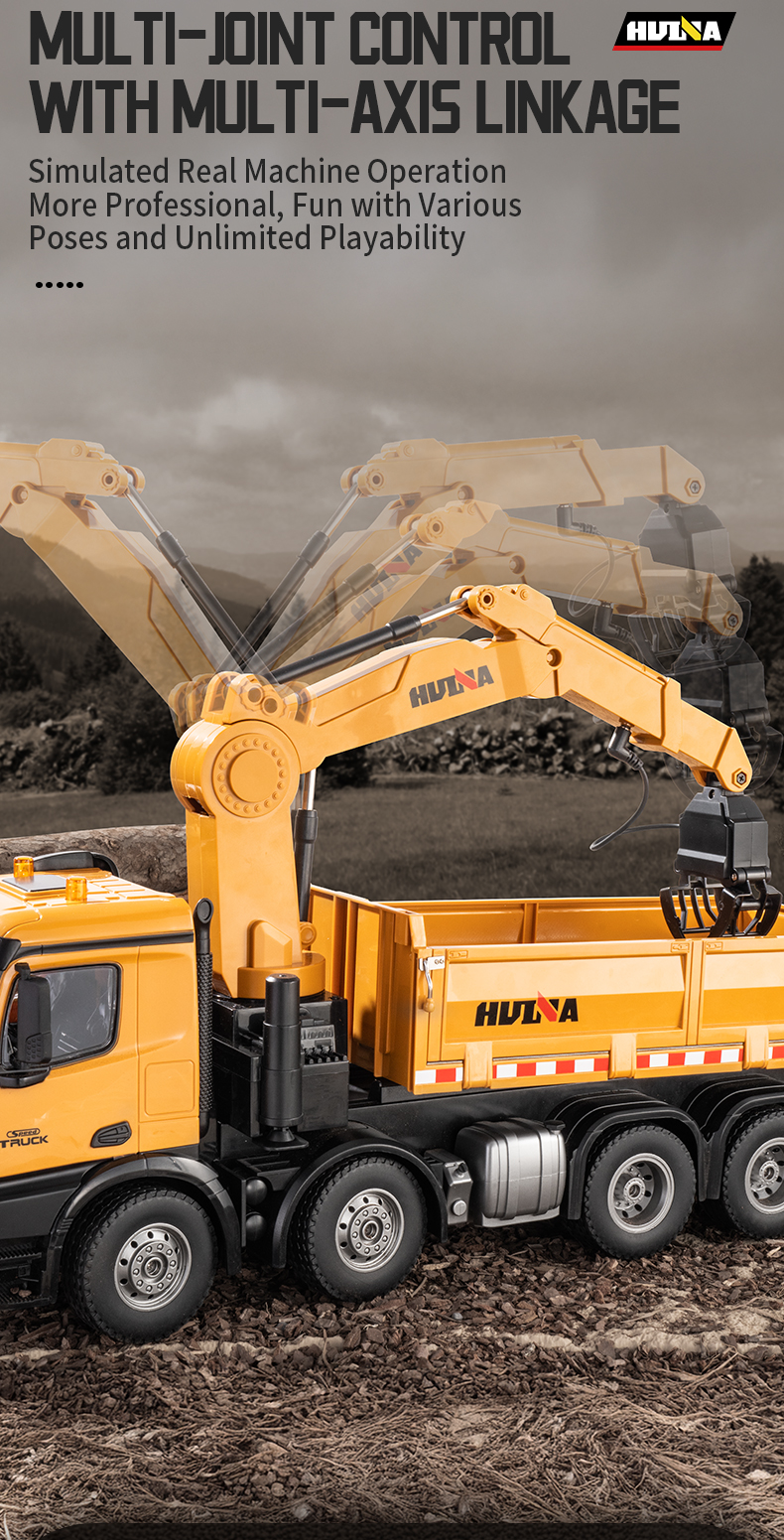 Huina 1538 1/14 26ch 4軸8輪 折り曲げ式クレーントラック Amazon.co.jp: 1/14 2.4GHz 26ch 4軸8輪 折り曲げ式 クレーン