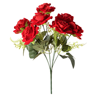 Rosas Artificiales, 7 Cabezas, Arreglo Floral Artificial, Ramo de Seda para Decoración del Hogar, Oficina, Fiestas y Bodas