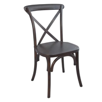 Chaise empilable en résine à dossier croisé, imitation bois vintage, pour mariage, salle à manger, événement, restaurant - Vente en gros fabricant