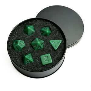 ชุดลูกเต๋าเรซิ่นสีเขียวด้าน สำหรับเกม RPG ลูกเต๋าโพลีเฮดรอนแบบดิจิทัลใหม่ ชุด 7 ชิ้น - Product Image 6