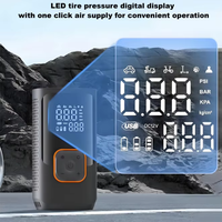 Compresseur d'air électrique portable à double cylindre 150 PSI avec batterie externe et écran LED intelligent