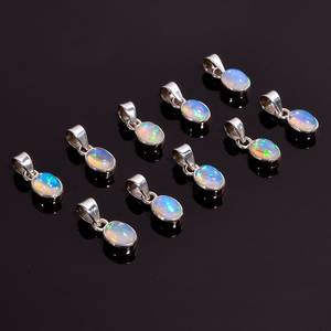 Collar de Plata de Ley 925 con Colgante de Ópalo Etíope Natural de 8x6 mm, Gema de Cristal, Regalo de Moda para Bodas y Fiestas - Product Image 4