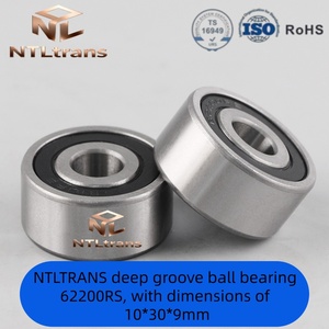 Roulement à billes à gorge profonde NTLTRANS 62200RS, utilisé pour les petits moteurs de réduction de vitesse, les galets de convoyeur et les machines de jardinage. - Product Image 2