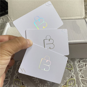 Carte de visite NFC blanche GSC avec logo, carte intelligente étanche pour contrôle d'accès, technologie RFID, hologramme de sécurité, carte NFC - Product Image 1
