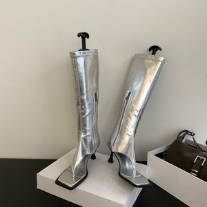 Bottes longues montantes pour femmes 2026, à bout ouvert, talons fins, fermeture éclair, respirantes, extensibles, style claquettes, pour l'été - Product Image 4