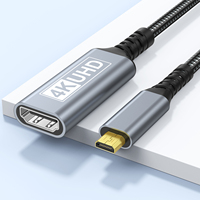 Câble Micro HDMI plaqué or 4K 60Hz 18Gbps 3D UHD, câble haute vitesse, Transmission stable pour caméra, caméscope, tablette, ordinateur portable