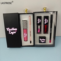 Ensemble de maquillage pour les lèvres liquide 4 en 1 en gros, marque privée, végan, longue durée, huile à lèvres, brillant à lèvres, crayon à lèvres, kit combiné avec poignée