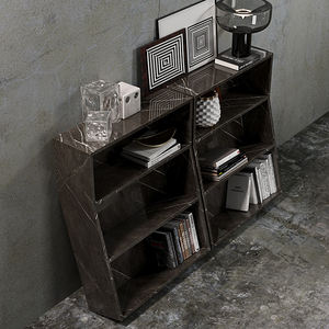 Étagère à livres en marbre blanc de style italien minimaliste, bibliothèque moderne haut de gamme simple pour le salon, meubles de maison - Product Image 2