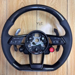 Volant de direction personnalisé en cuir et fibre de carbone pour <span class=keywords><strong>Audi</strong></span> <span class=keywords><strong>A6</strong></span> A6L A7 C7 A3 2010-2025 - Product Image 6