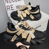 Chaussures européennes pour hommes, printemps, respirantes, tendance, haut de gamme, sport-casual, à semelle épaisse, rehaussantes, avec amorti d'air