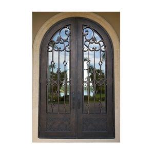 Portes décoratives extérieures chinoises en fer forgé à coupure thermique - Product Image 1