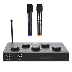 Microfono Dinamico Wireless <span class=keywords><strong>HD</strong></span>, Mixer <span class=keywords><strong>Karaoke</strong></span> UHF a 16 Canali con Cancellazione del Rumore, Portatile, Tipo C, Audio Cristallino, 30 Metri, per KTV Domestico - Product Image 4