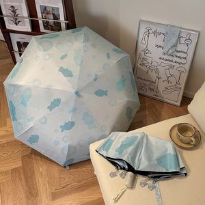 ร่ม UV แบบพับได้3ชั้นลายปลาเล็ก8ซี่โครงร่มออกแบบได้ตามต้องการ - Product Image 6