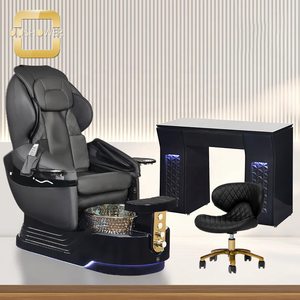 Controlador de Asiento para Técnico con Lavabo de Cristal de Diamante para Masaje Corporal Completo con Parchment, Paquete de Silla de Pedicura para Spa - Product Image 3