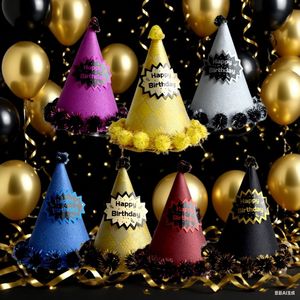 หมวกวันเกิดลายฮันนี่แอนด์สวีทเนส 16x18 ซม. หมวกปาร์ตี้วิบวับสำหรับผู้ใหญ่และเด็กสำหรับการเฉลิมฉลองวันเกิด - Product Image 1