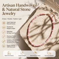 Collier ras du cou spirituel en perles de quartz rose naturel style bohème G&G Wholesale, personnalisable avec logo