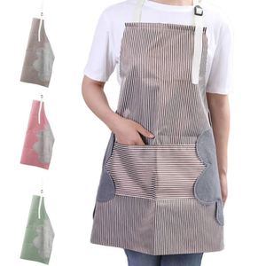 Wholesale Striped Printed Men Women Bib Oil-proof <b>Waterproof</b> Adjustable Hand Wiping Sleeveless Waist PVC <b>Aprons</b> - Product Image 1