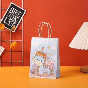 Bolsas de Regalo de Papel con Diseño de Unicornio, para Fiestas de Cumpleaños, Baby Shower, Bolsas de Compras para Niños - Product Image 6