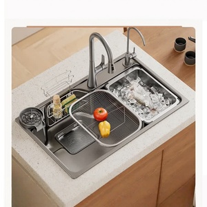 <b>Large</b> single-slot 304 stainless steel kitchen sink with integrated slag cornucopia sink - Product Image 6