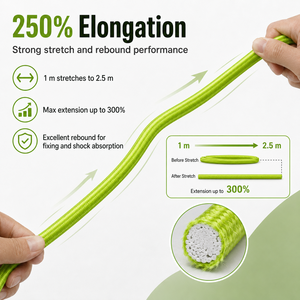7mm Bungee Cord For Tent Pole Green Uv Resistant 200meters/Roll Weather Resistant Polyester Elastic Bungee Cord - Product Image 6