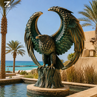 Sculpture d'aigle en bronze grandeur nature, artisanat métallique, statue d'oiseau sauvage personnalisable pour la décoration de parcs, places, entrées d'hôtels et jardins