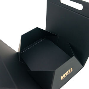 กล่องของขวัญพับได้แบบแข็งพร้อมหูหิ้ว  วัสดุกระดาษแข็ง  แบบพับเก็บได้  พร้อมฝาปิดแม่เหล็ก  สำหรับบรรจุภัณฑ์สินค้าหรูหรา - Product Image 3