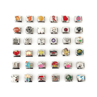 Prix d'usine – Breloques italiennes DIY en acier inoxydable assorties, module à ressort, plaqué argent, 9x10mm, pour bracelet Quatre Saisons