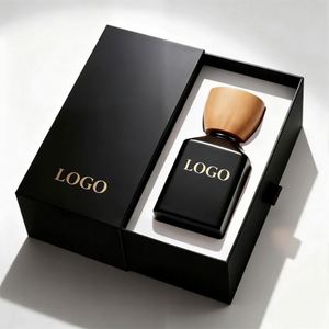 Nouveauté : flacon de parfum vide en verre ambré transparent noir de 30 ml et 50 ml, carré, unique, luxueux, avec vaporisateur - Product Image 1