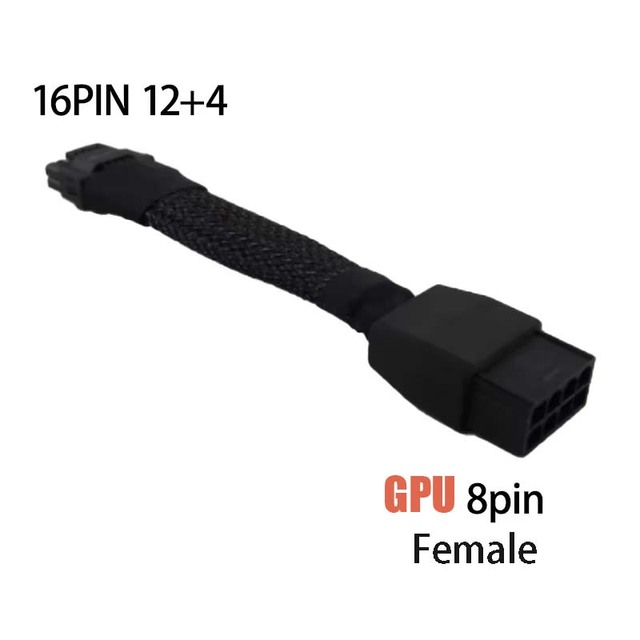 GPU Power Cable 8 PIN to 16 Pin Convert Wire 12+4 PinVHPWR 16AWG Pure Copper Woven Mesh Tube Power Cord for NVIDA RTX4090 4080