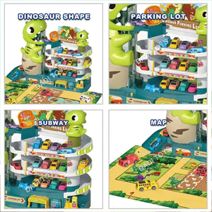 Yeni DIY yarış arabaları parça dinozor park <span class=keywords><strong>Lot</strong></span> <span class=keywords><strong>3</strong></span>-Storey elektrikli oyuncak yuvası araba elektrikli izleme oyuncak yuvası tren - Product Image 5