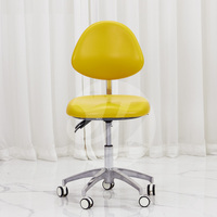 Mobilier commercial de salon cadre en acier chromé PU tournant réglable hôpital médecin chaise tabouret avec dossier