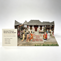 Modèle de diorama personnalisé d'une scène de rue chinoise ancienne