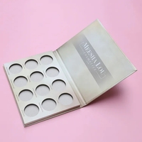 Palette de maquillage personnalisée, étanche, gaufrée, pliable, magnétique, pour fards à paupières, 12 compartiments, format enveloppe