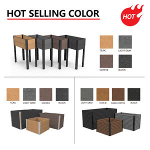 Bac à légumes surélevé en HDPE sur pieds <span class=keywords><strong>avec</strong></span> étagère de <span class=keywords><strong>rangement</strong></span>, jardinière élévatrice toutes saisons <span class=keywords><strong>avec</strong></span> poteaux en aluminium pour balcon extérieur - Product Image 4