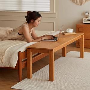 Banco de madera maciza de 1,15 m, 1,35 m, 1,5 m, duradero y largo, para dormitorio o comedor - Product Image 4