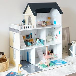 Grande maison de poupée à 3 étages, villa, maison de poupée, ensemble de jeux, jouet éducatif précoce Montessori pour enfants - Product Image 4