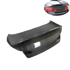 Per Infiniti G37 Berlina 4 Porte 08-13, Portellone Posteriore in Stile TF in Carbonio con Foro per Telecamera e Foro per Pulsante Apertura <span class=keywords><strong>Bagagliaio</strong></span> - Product Image 1